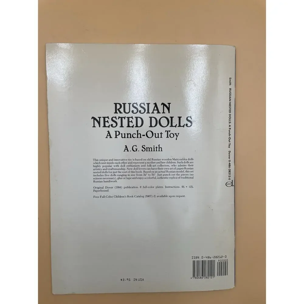 RUSSIAN NESTED DOLLS Punch-Out Toy~5 paper dolls book~Dover~UNCUT~A.G. Smith~SEE